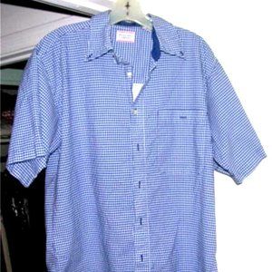 NAVY & WHITE CHECKED SHIRT Size Small Bugle Boy